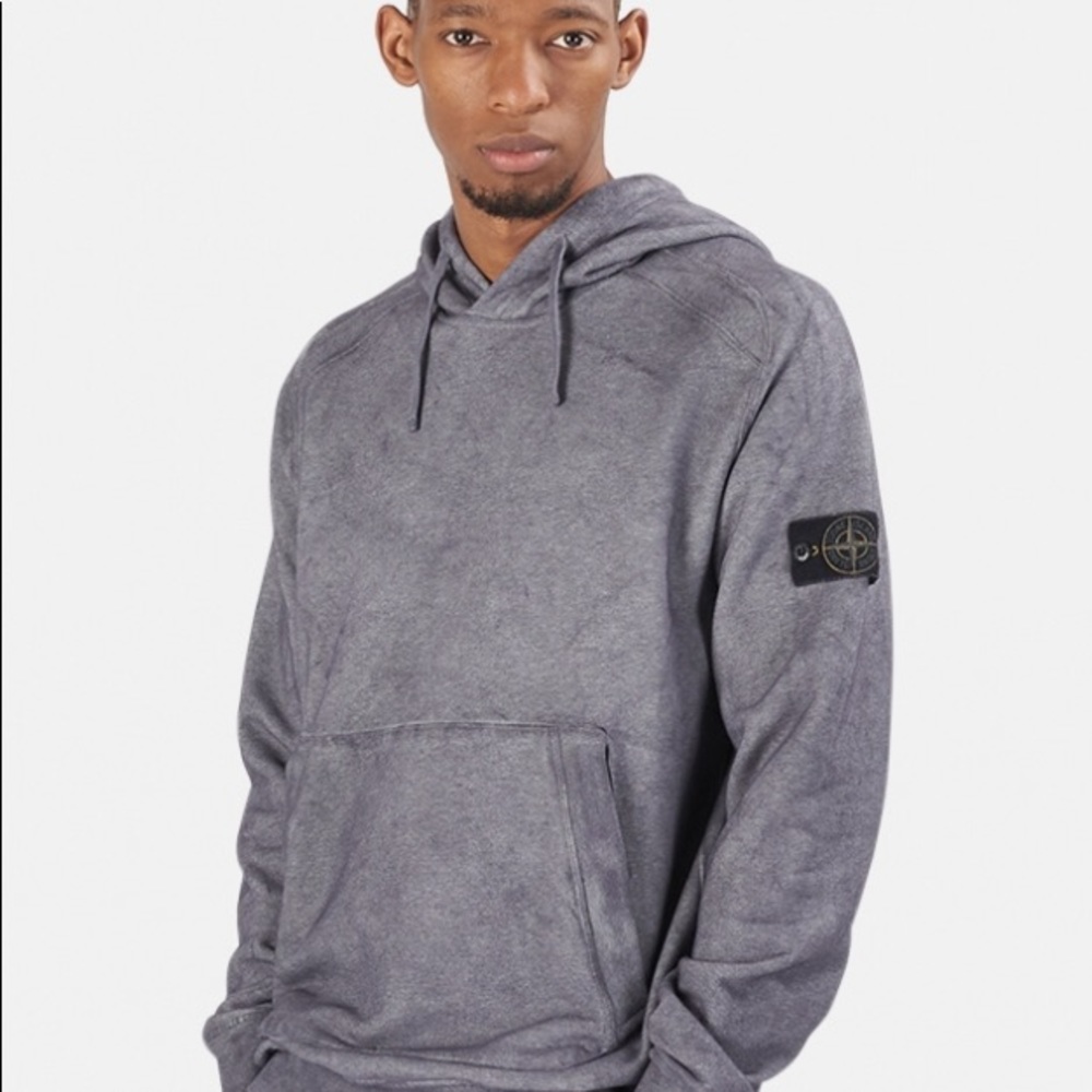 STONE ISLAND MELANGE PURPLE DUST TREATMENT HOODIE